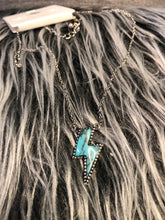 Load image into Gallery viewer, Turquoise Lightning Bolt Necklace
