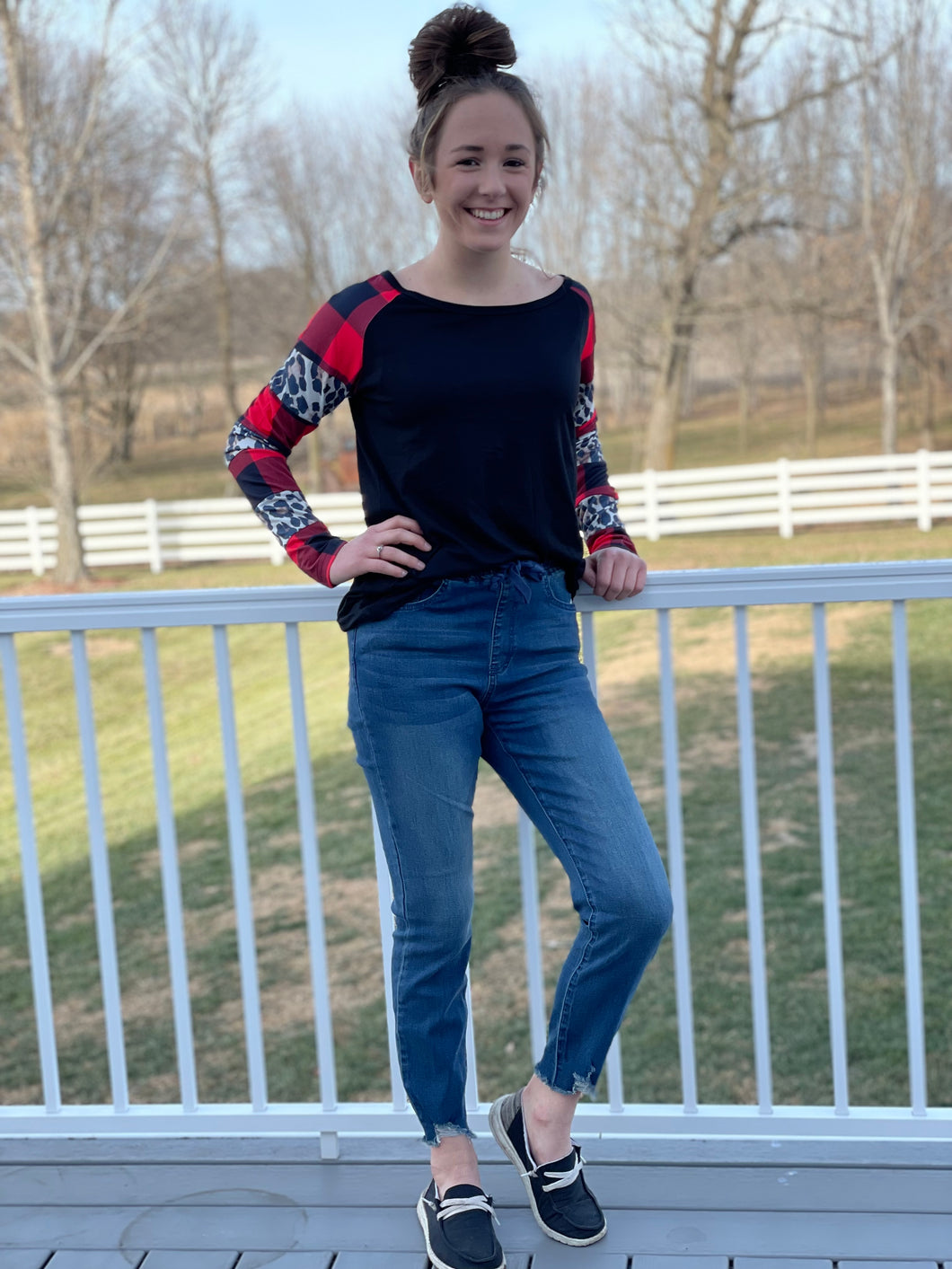 Plaid and leopard shirt