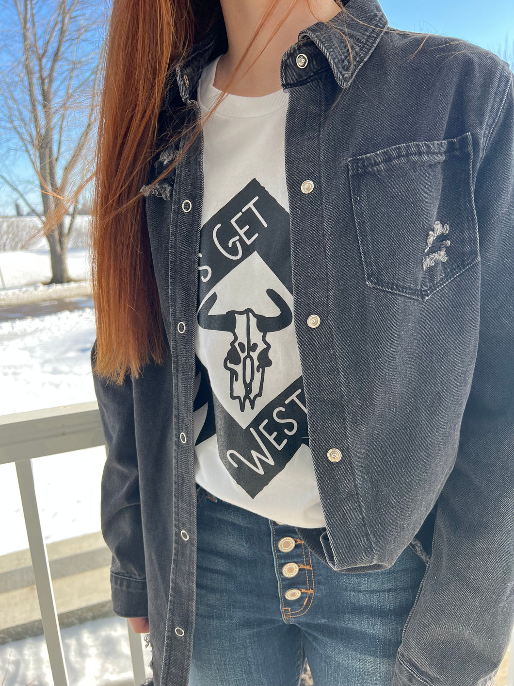 Black Button Jean Jacket